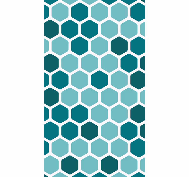 Tapeta geometryczna w zielony wzór plastra miodu - TenStickers