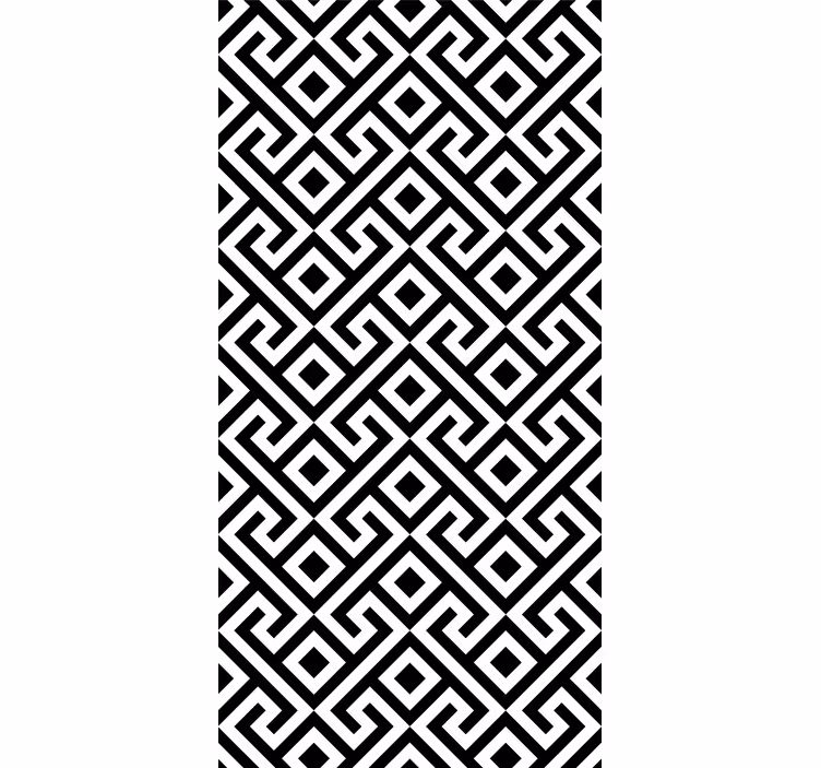 Tapeta geometryczna odważny czarno-biały wzór - TenStickers