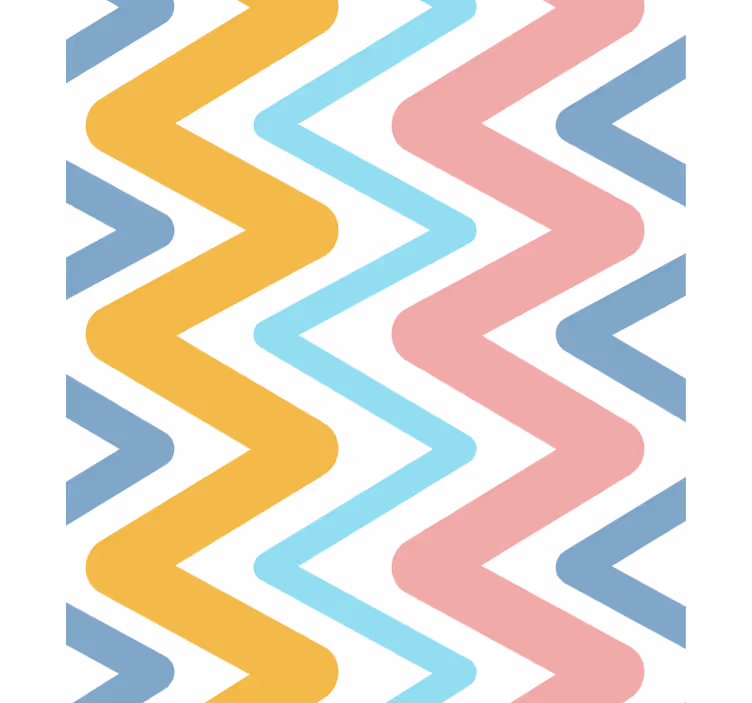 Tapeta geometryczna w żywych zygzakach - TenStickers