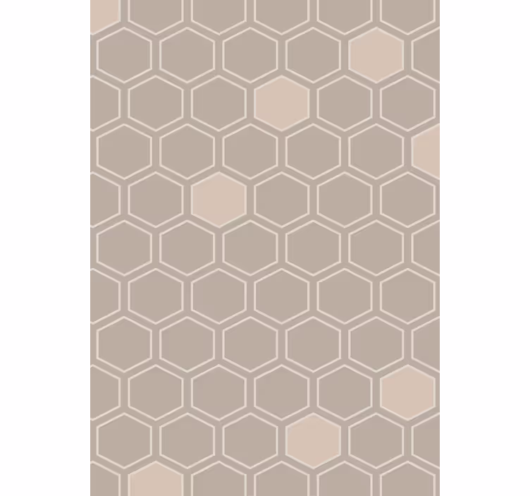 Tapeta geometryczna w beżowy wzór heksagonalny - TenStickers