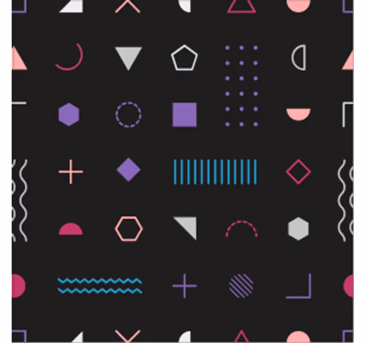 Tapeta geometryczna z zabawnymi kształtami - TenStickers