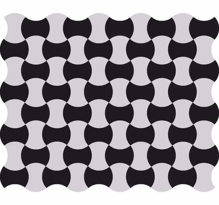Tapeta geometryczna krzywe w czerni i bieli - TenStickers
