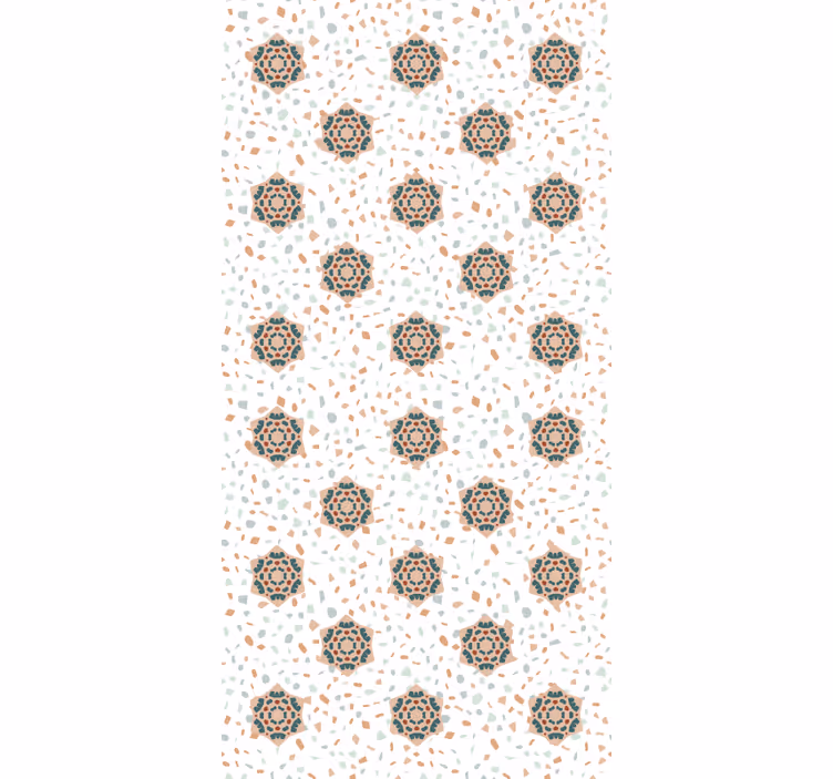 Tapeta tekstura terrazzo z kwiatami - TenStickers