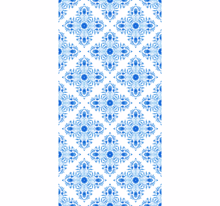 Tapeta kafelki efekt niebieskich płytek fontaine - TenStickers