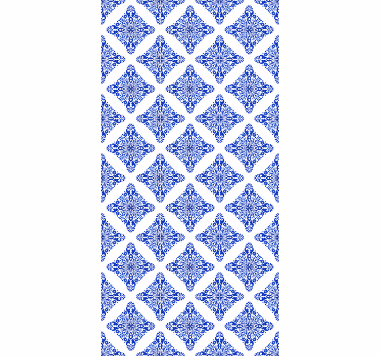 Tapeta kafelki w niebieski wzór - TenStickers