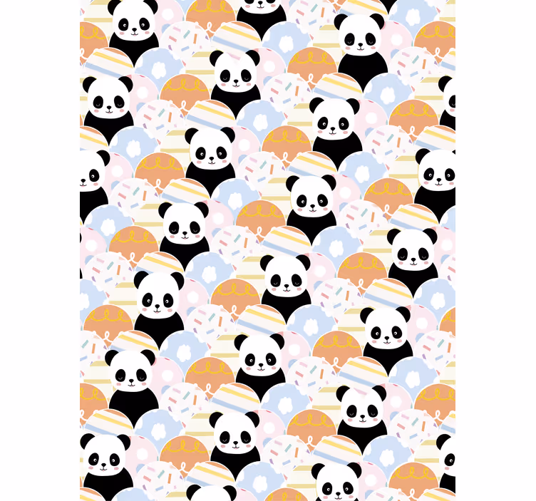 Tapeta dla dzieci w designie pandy patchworkowej - TenStickers