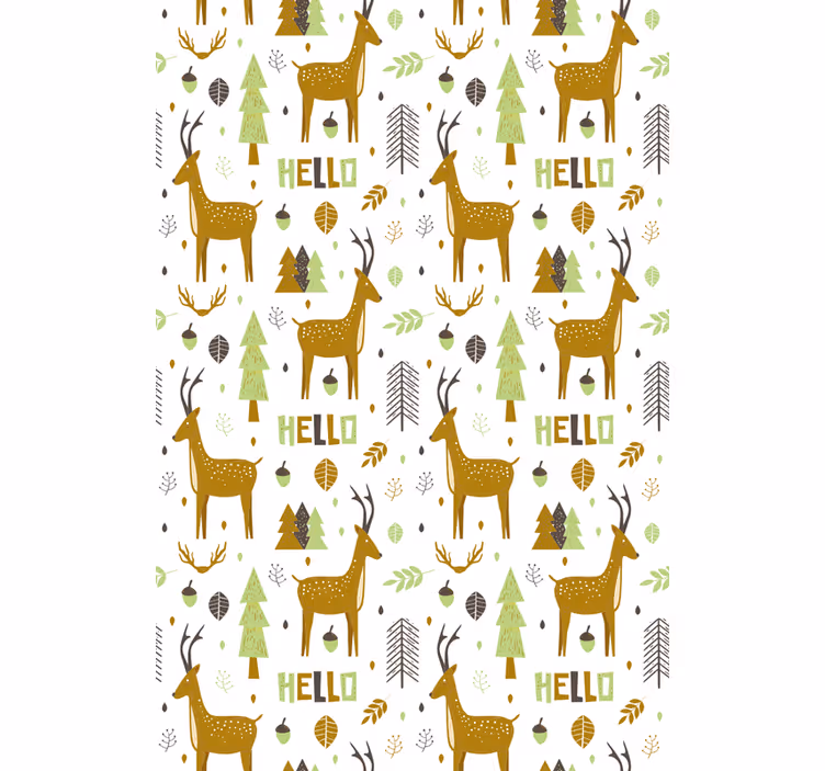 Tapeta dla dzieci leśne powitanie w stylu nordic - TenStickers