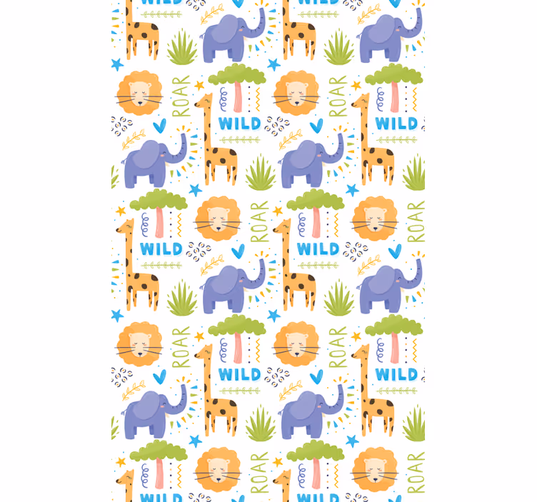 Tapeta dla dzieci wzory zwierząt z safari - TenStickers