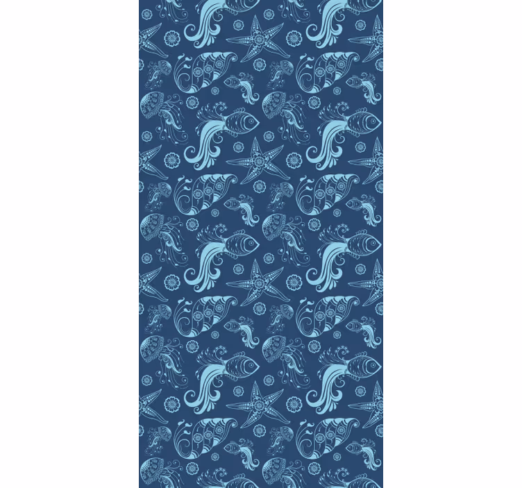 Tapeta dla dzieci wzór fauny oceanu - TenStickers