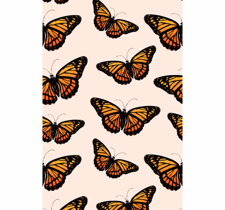 Tapeta motyle w stylu vintage z motywem monarcha - TenStickers