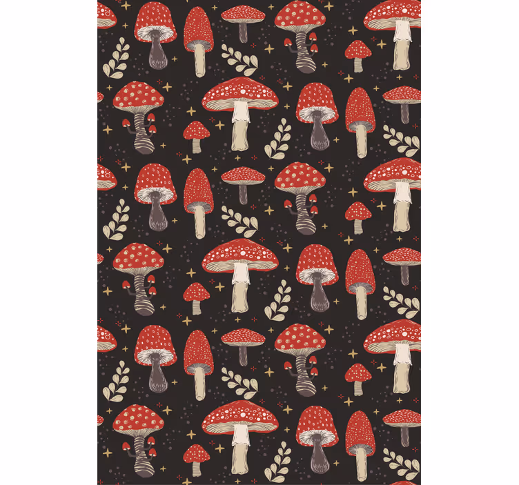 Tapeta do korytarza w wzór grzybów - TenStickers
