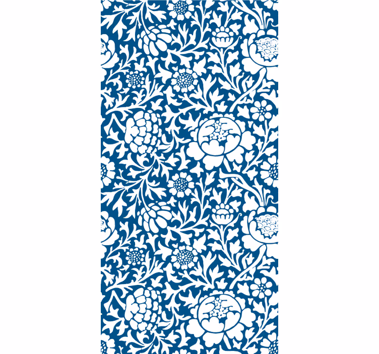 Tapeta do korytarza w niebieski vintage wzór - TenStickers