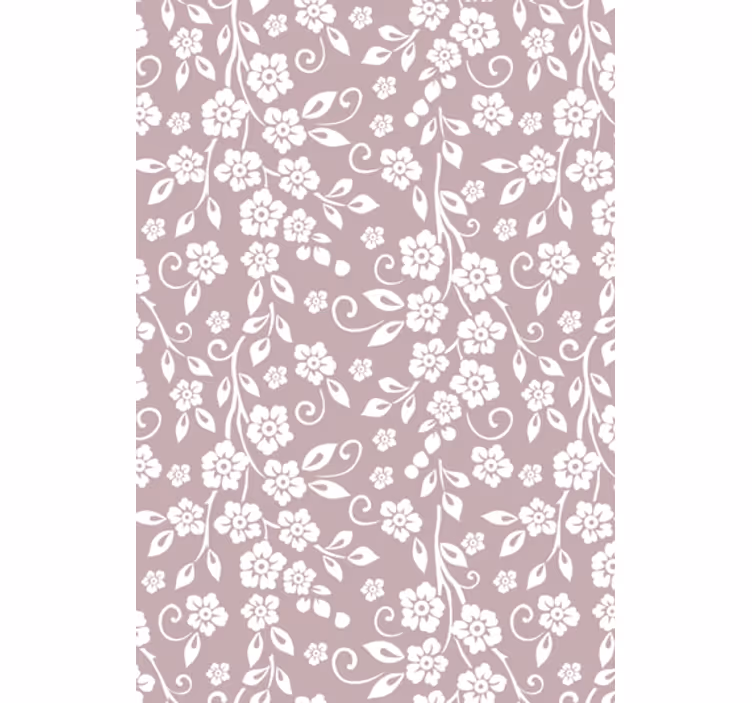 Tapeta do salonu w elegancki wzór kwiatów - TenStickers