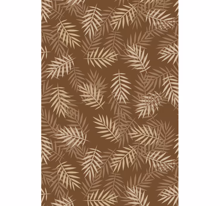 Tapeta do salonu w naturalny wzór liści - TenStickers