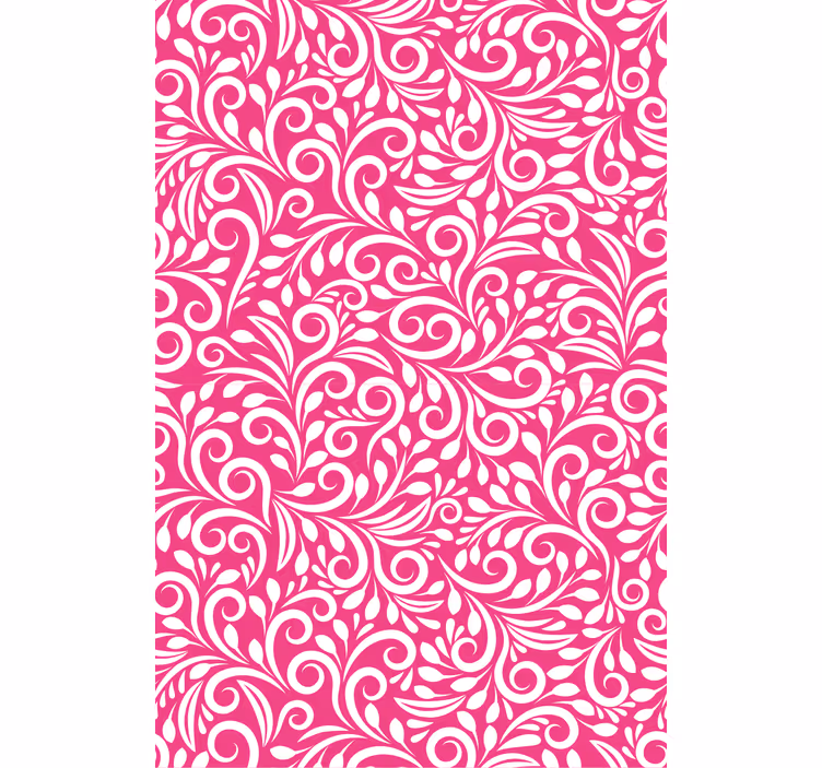 Tapeta do salonu w kwiatowy wzór spirali - TenStickers