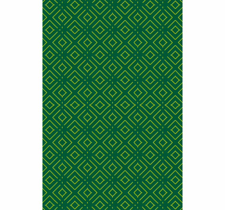 Tapeta do salonu w geometryczny zielony wzór - TenStickers