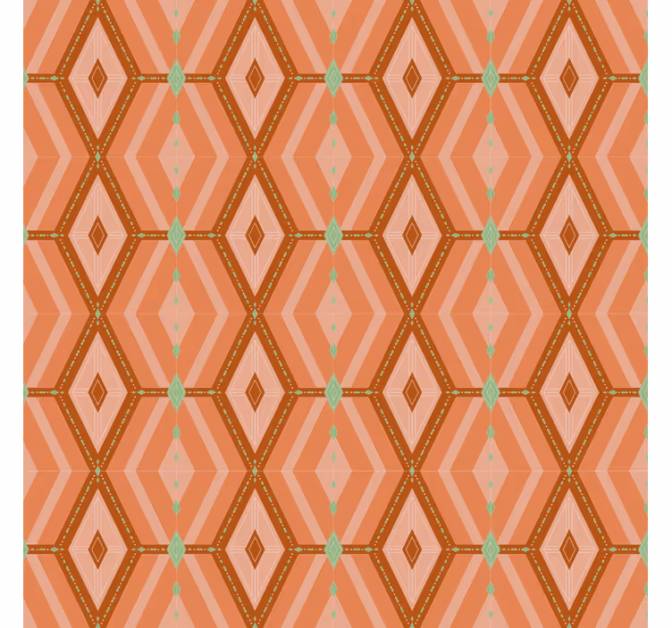 Tapeta do salonu w geometryczny wzór heksagonalny - TenStickers