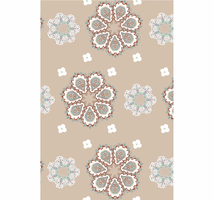 Tapeta do salonu w eleganckie kwiatowe wzory - TenStickers