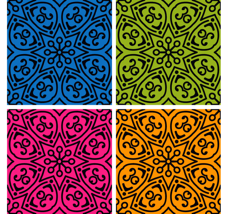 Tapeta kafelki z wzorami mandali - TenStickers