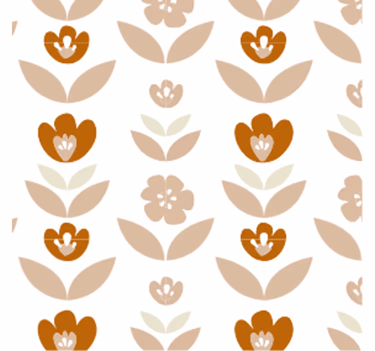 Tapeta vintage kwiaty z lat 70. - TenStickers