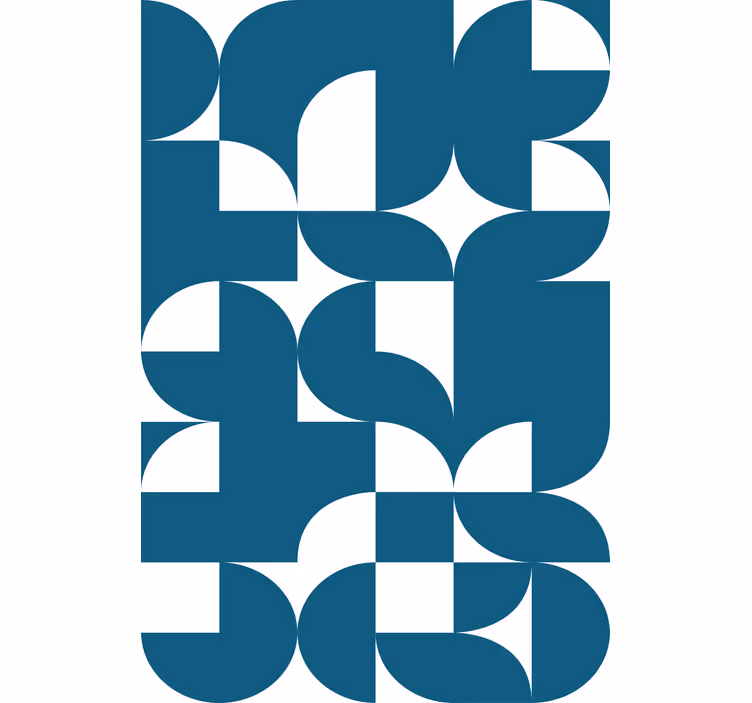 Tapeta geometryczna niebieskie koła w wzorze artystycznym - TenStickers