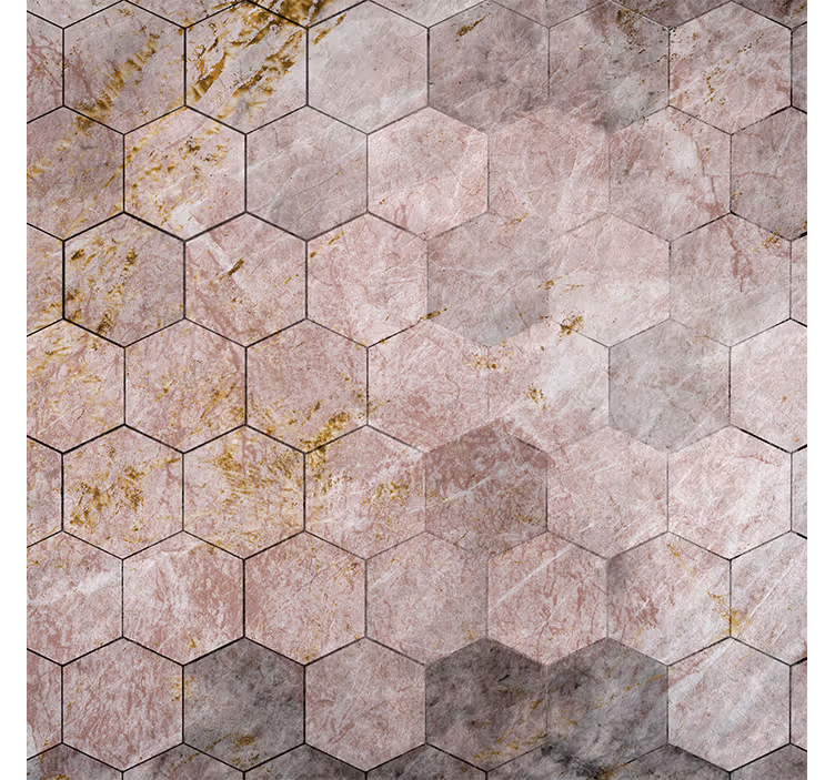 Tapeta vintage w heksagonalny wzór z efektem ombre - TenStickers