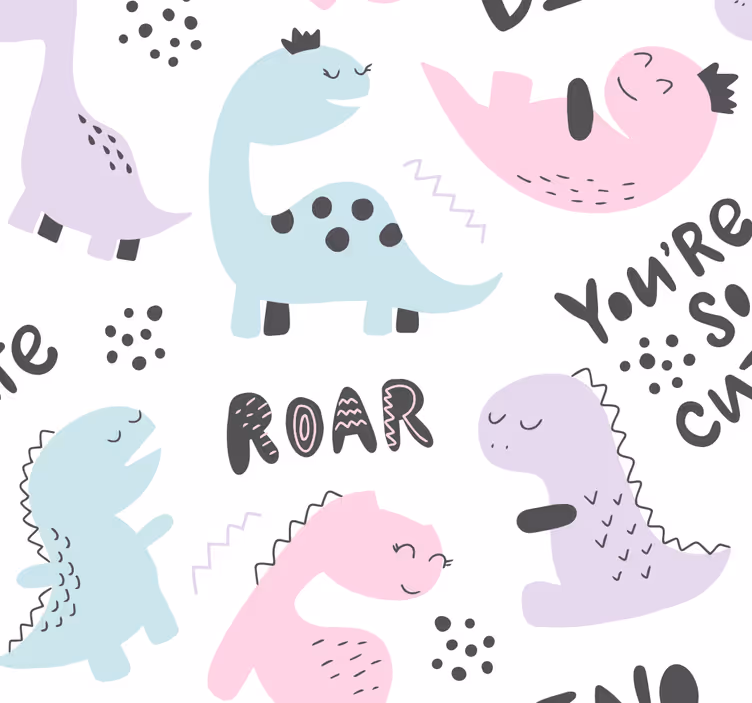 Tapeta dinozaury księżniczka dinozaurów - TenStickers