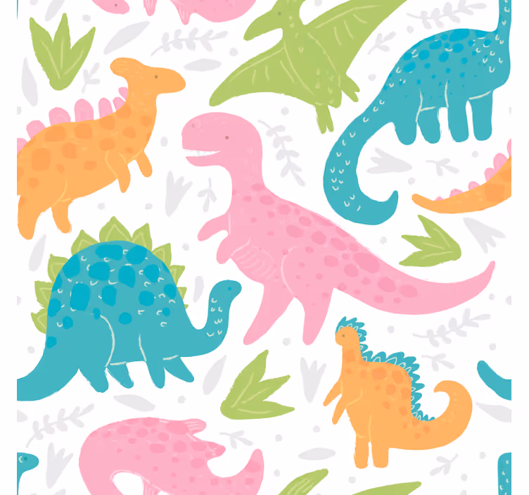 Tapeta dinozaury w pastelowych kolorach - TenStickers