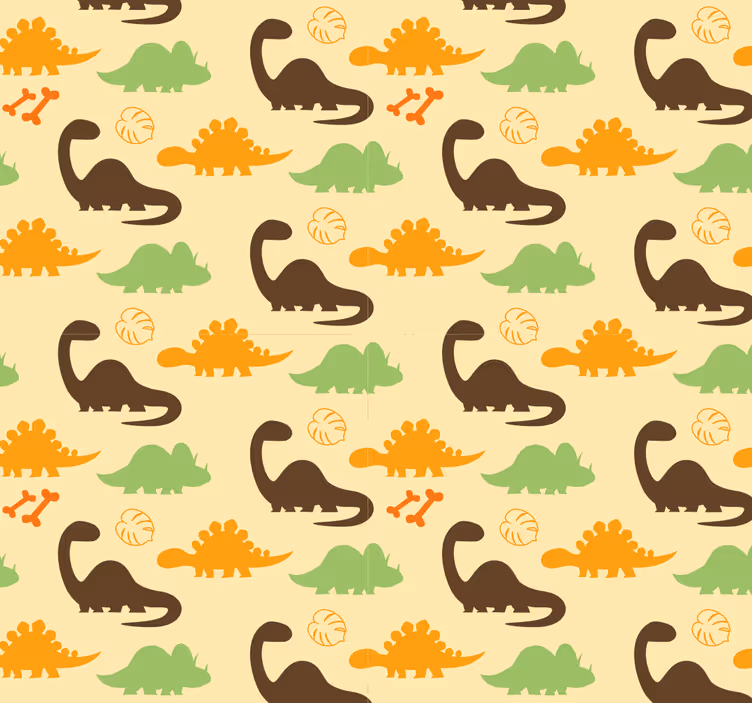 Tapeta dinozaury na beżowym tle - TenStickers