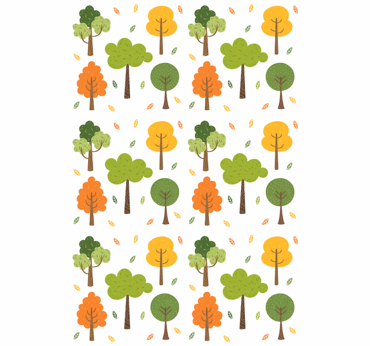 Tapeta drzewa w kolorowy wzór - TenStickers
