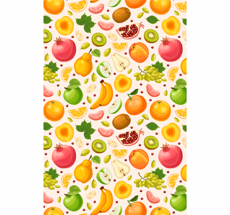 Tapeta do kuchni kolorowy zestaw owoców - TenStickers