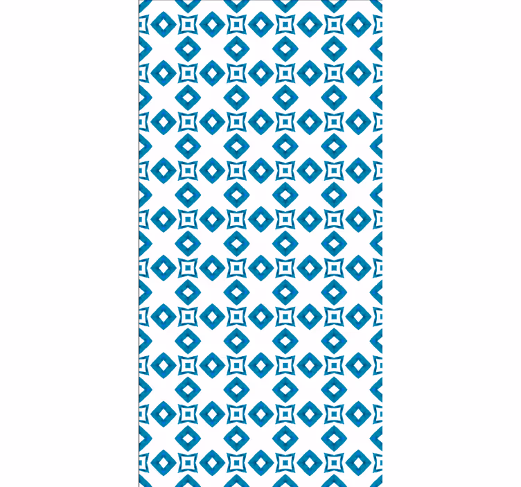 Tapeta do kuchni w geometryczny niebieski wzór - TenStickers