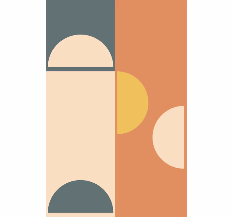 Tapeta nowoczesna w geometryczne półkola i prostokąty - TenStickers