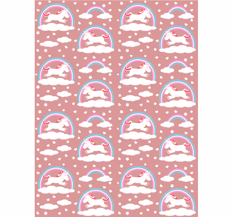 Tapeta dla dzieci w magiczny motyw jednorożca - TenStickers