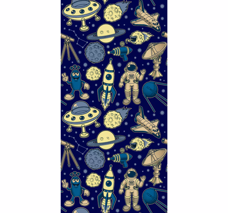 Tapeta dla dzieci z postaciami z kosmosu - TenStickers