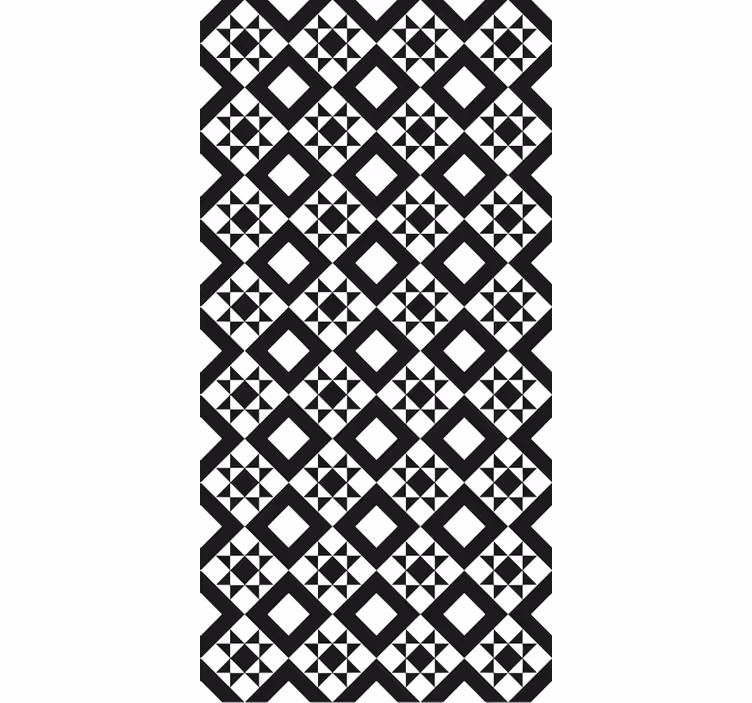 Tapeta do kuchni w czarno-białe geometryczne wzory - TenStickers