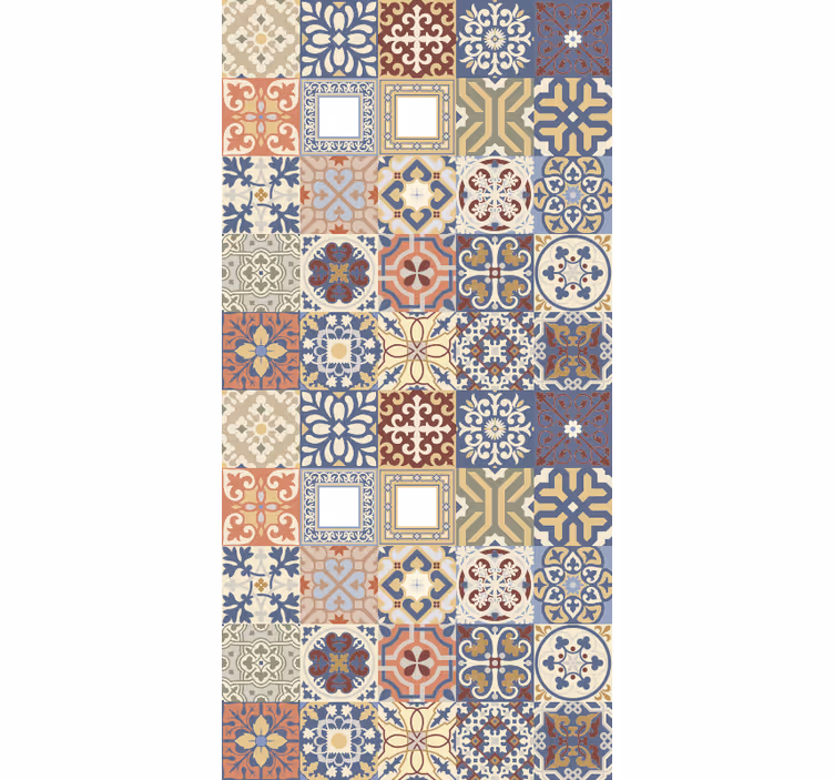 Tapeta do kuchni w wielokolorowy wzór hydrauliczny - TenStickers