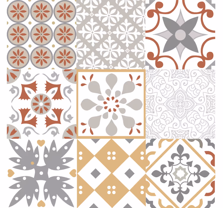Tapeta do kuchni pomarańczowa mozaika - TenStickers