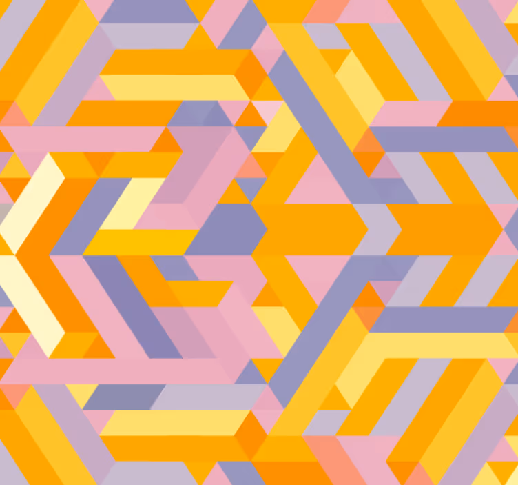 Tapeta do łazienki z geometrycznym wzorem nałożonym - TenStickers