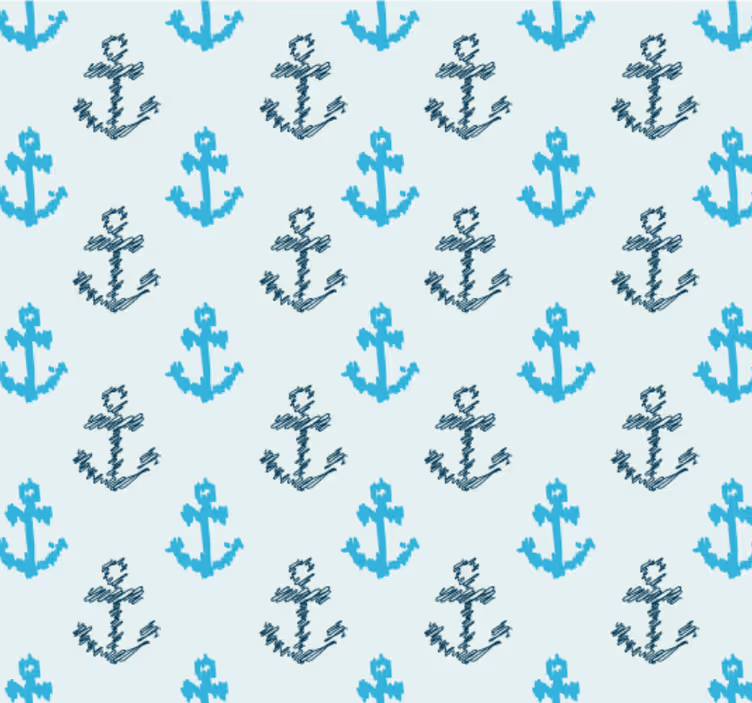 Tapeta do łazienki w wzór kotwic - TenStickers