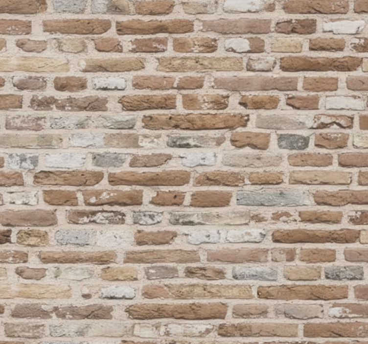 Tapeta do salonu w stylu rustykalnej cegły - TenStickers