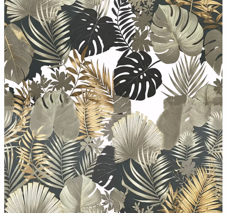 Tapeta do sypialni wzory botaniczne i kwiatowe - TenStickers
