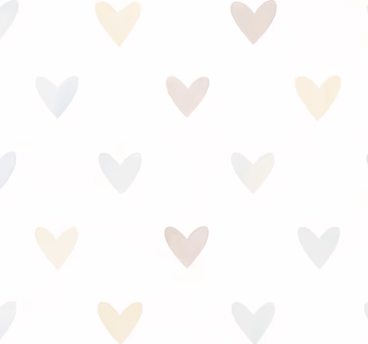 Tapeta do sypialni w pastelowe serca akwarelowe - TenStickers