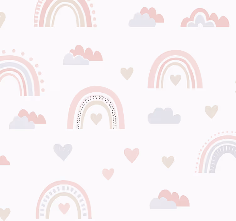 Tapeta dla dzieci różowa tęcza - TenStickers