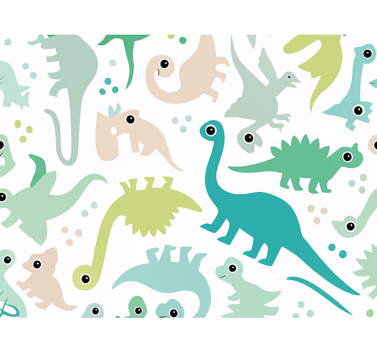 Tapeta dla dzieci kolorowy prosty dinozaur - TenStickers