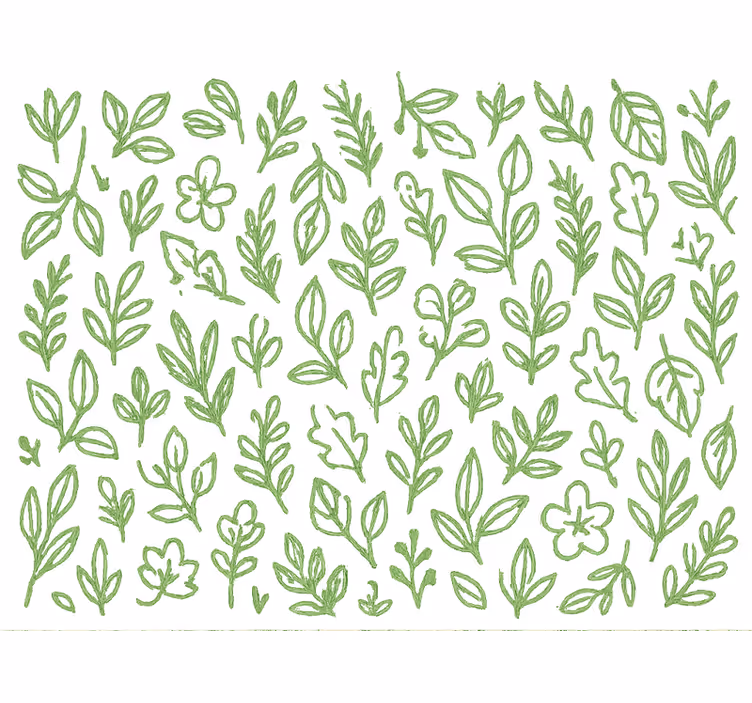 Tapeta dla dzieci zielona botaniczna - TenStickers