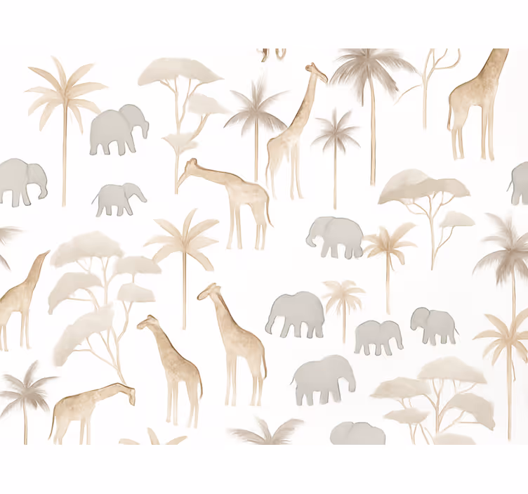 Tapeta dla dzieci savannah w stylu afrykańskim - TenStickers