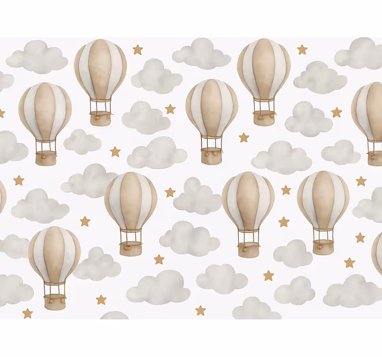 Tapeta dla dzieci balony ziemi w gwiazdach - TenStickers