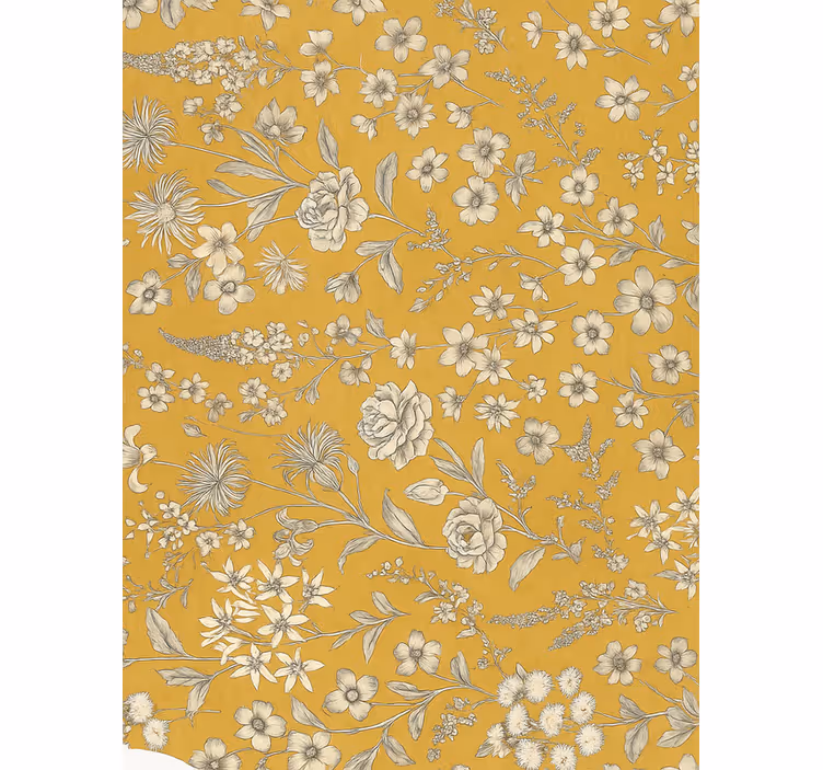 Tapeta do sypialni w stylu vintage z kwiatami - TenStickers