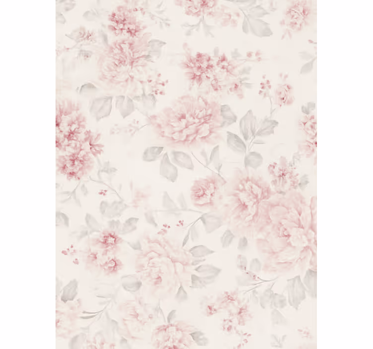 Tapeta do sypialni w stylu vintage różowej florystyki - TenStickers